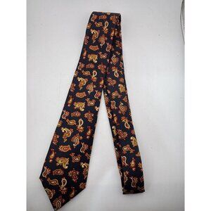 Dolce & Gabbana Made in Italy Men's Silk Neck Tie Navy, Yellow, Red Paisley